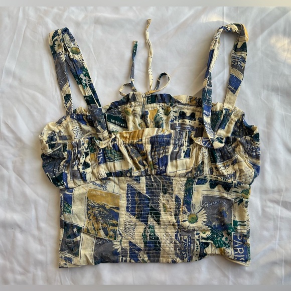 Urban Outfitters Blue Valentina Travel Soft Bustier Crop Top - Picture 6 of 16